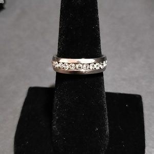 * Silver Eternity Round CZ Band Ring